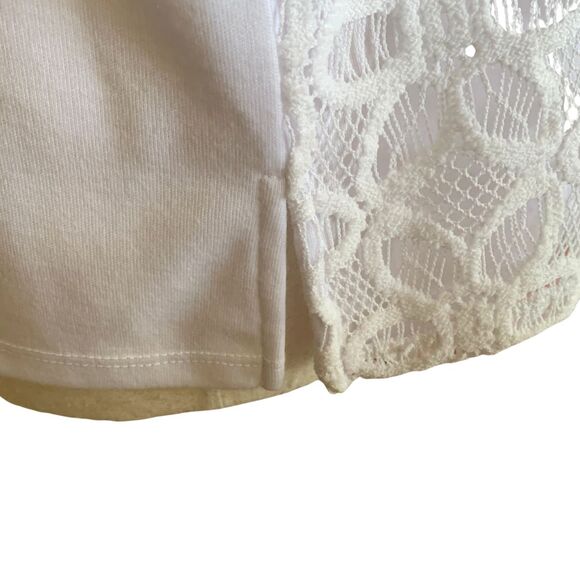 Alfred Dunner Women’s White Lace Short Sleeve Blouse Size M Floral Pattern Polye - Picture 5 of 9